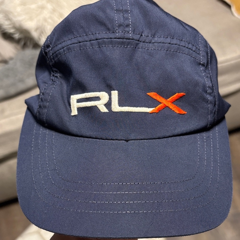 RLX Ralph Lauren Navy and Orange Cap